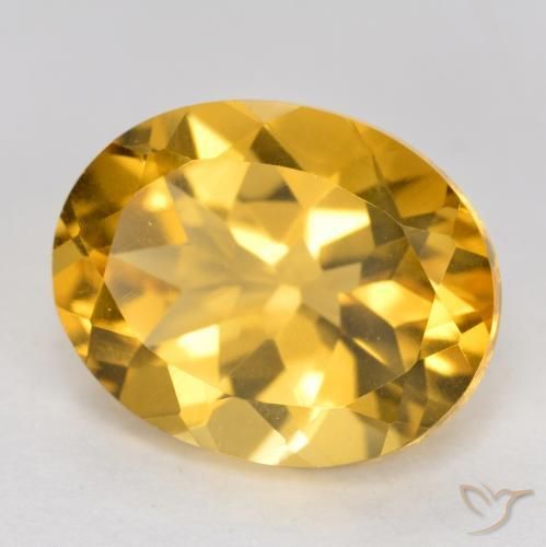 9,17 ctw natürlicher Tiefes Goldorange Citrin, Oval, VVS-VS