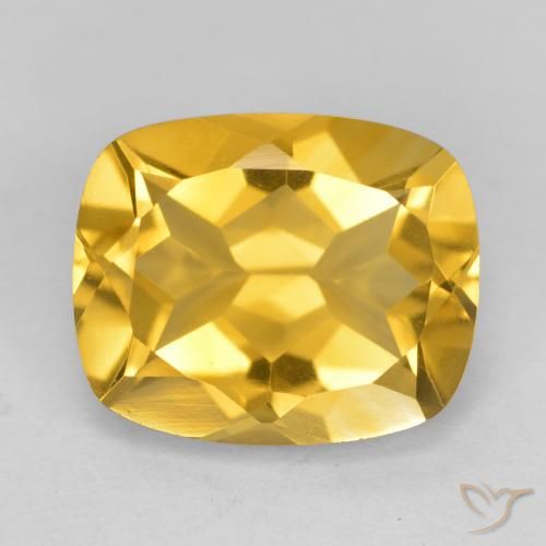3.66ct Natürlicher gold-orange Citrin, Kissen, VVS-VS