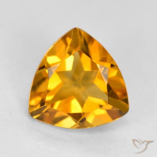 1.16ct Natürlicher Tiefes Orange-Gold Citrin, Trillion, VVS-VS