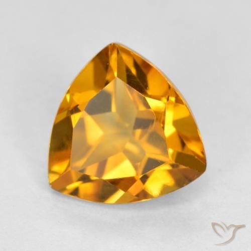 9,17 ctw natürlicher Tiefes Orange-Gold Citrin, Trillion, VVS-VS