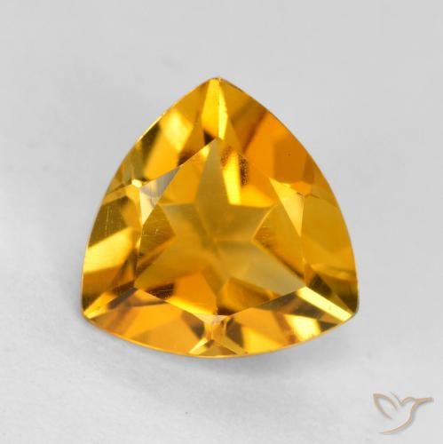 1.11ct Natürlicher Dunkelorange-Gold Citrin, Trillion, VVS-VS