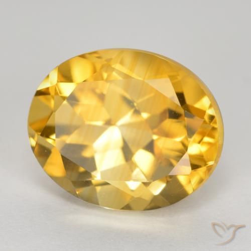 9,17 ctw natürlicher gold-orange Citrin, Oval, VVS-VS