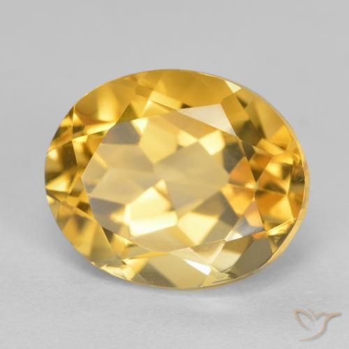 9,17 ctw natürlicher Mittel-Dunkelgold Citrin, Oval, VVS