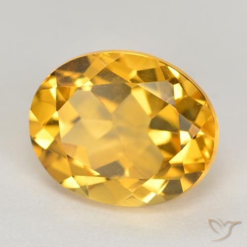 9,17 ctw natürlicher gold-orange Citrin, Oval, VVS-VS