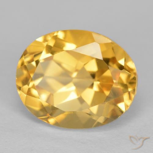 9,17 ctw natürlicher Tiefes Goldorange Citrin, Oval, VVS-VS