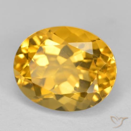 9,17 ctw natürlicher Dunkelgolden Citrin, Oval, VVS