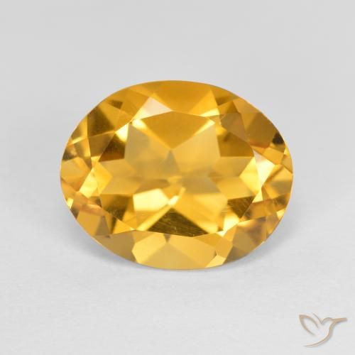 3.20ct Natürlicher Tiefes Goldorange Citrin, Oval, VVS-VS