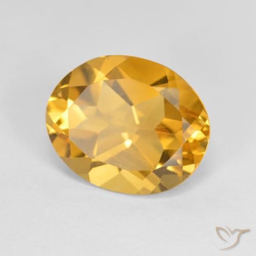 9,17 ctw natürlicher Tiefes Goldorange Citrin, Oval, VVS-VS