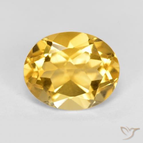 3.65ct Natürlicher Mittelgold Citrin, Oval, VVS-VS