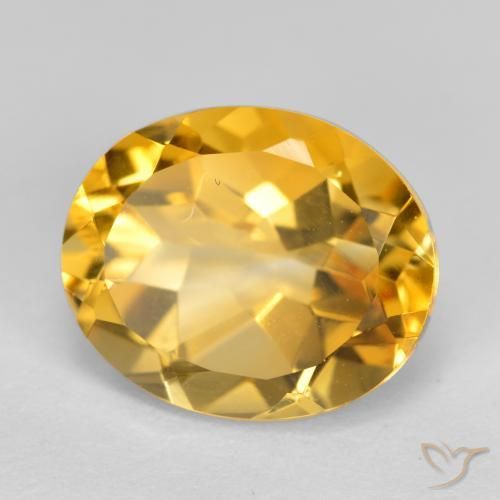 9,17 ctw natürlicher Tiefes Goldorange Citrin, Oval, VVS-VS