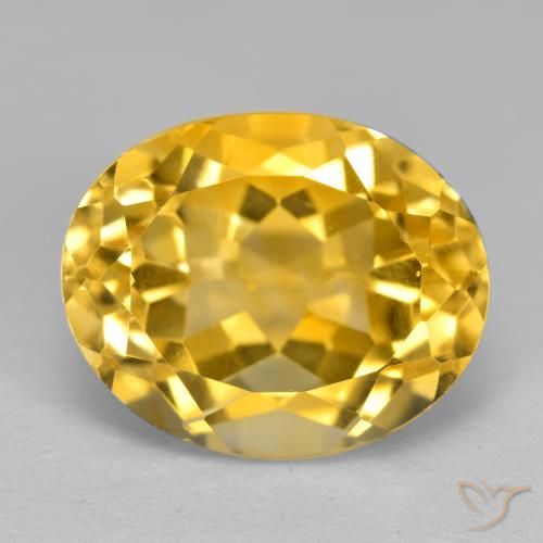 4.44ct Natürlicher Mittel-Dunkelgold Citrin, Oval, VVS-VS