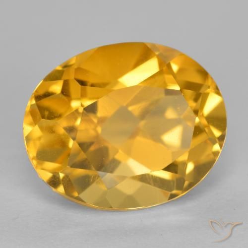 9,17 ctw natürlicher Dunkelgolden Citrin, Oval, VVS-VS