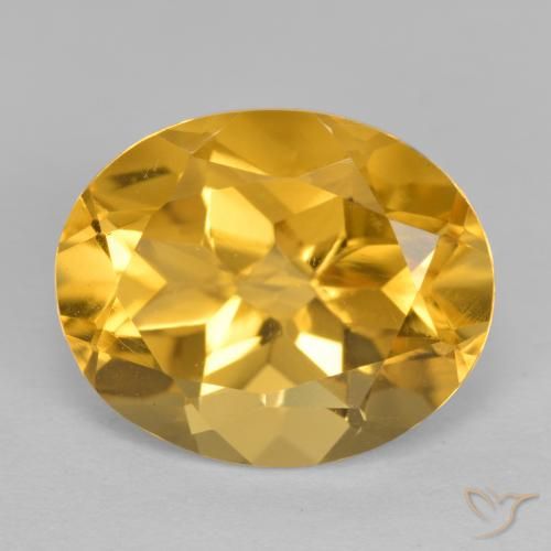 3.52ct Natürlicher Tiefes Goldorange Citrin, Oval, VVS-VS