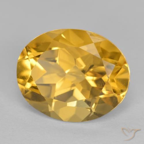 9,17 ctw natürlicher Tiefes Goldorange Citrin, Oval, VVS-VS