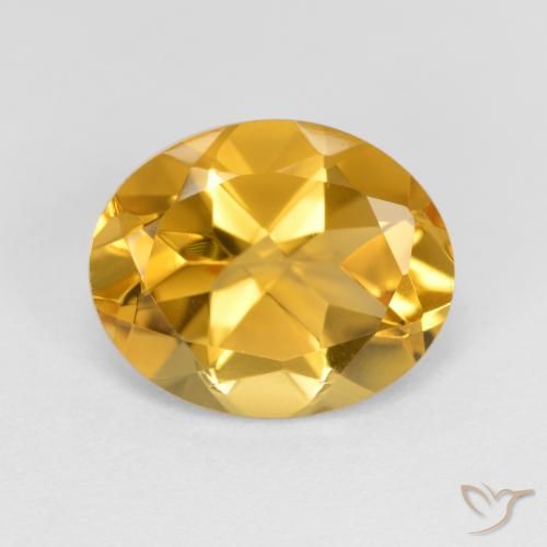 3.18ct Natürlicher Mittel-Dunkelgold Citrin, Oval, VVS-VS