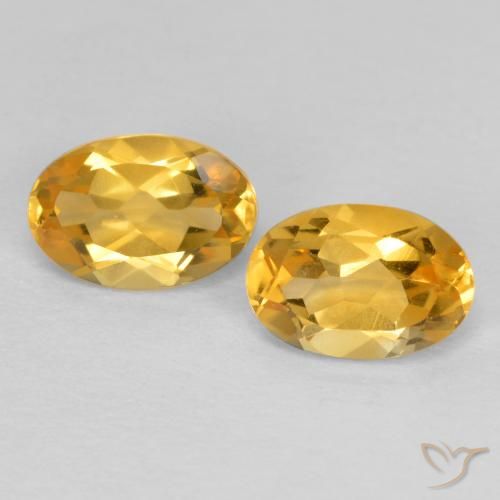 0.82ctw Natürlicher Tiefes Goldorange Citrin, Oval, VVS-VS