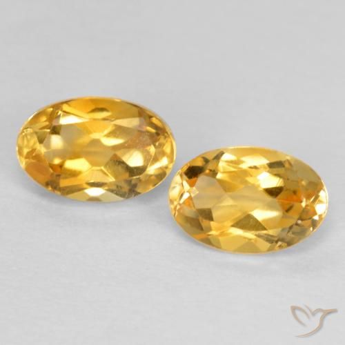 0.90ctw Natürlicher Mittel-Dunkelgold Citrin, Oval, VS