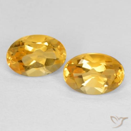 0.85ctw Natürlicher Mittelgold Citrin, Oval, VVS-VS