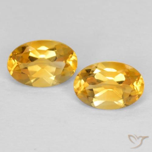 0.84ctw Natürlicher Mittel-Dunkelgold Citrin, Oval, VS