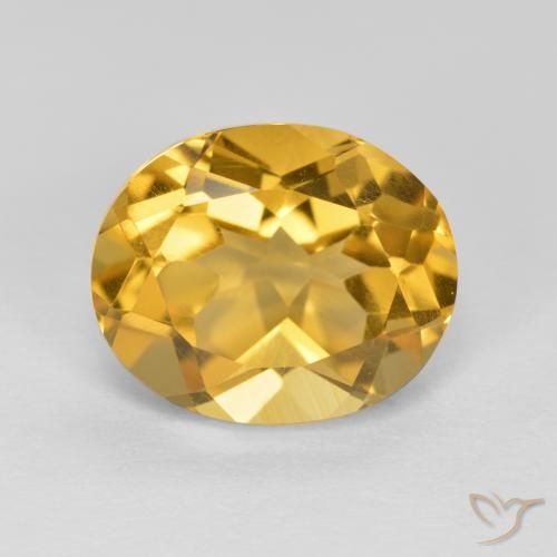 3.65ct Natürlicher Mittelgold Citrin, Oval, VVS-VS