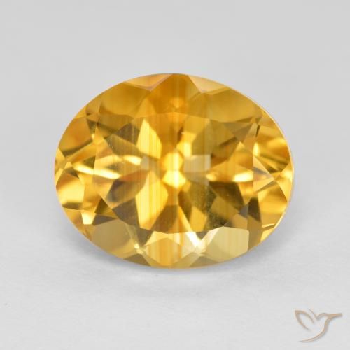 9,17 ctw natürlicher Mittel-Dunkelgold Citrin, Oval, VVS-VS