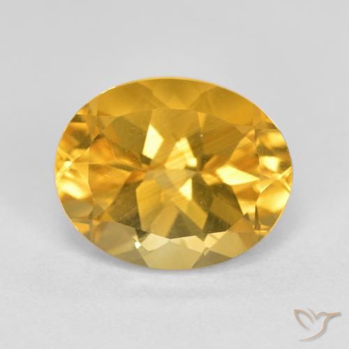 3.66ct Natürlicher Mittel-Dunkelgold Citrin, Oval, VVS-VS