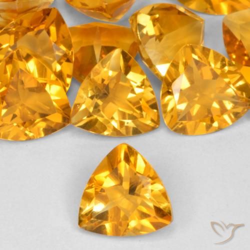 1.00ct Natürlicher Tiefes Orange-Gold Citrin, Trillion, VVS-VS