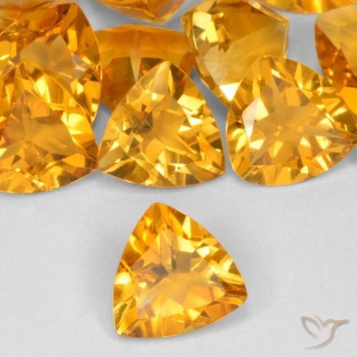 9,17 ctw natürlicher Tiefes Orange-Gold Citrin, Trillion, VVS-VS