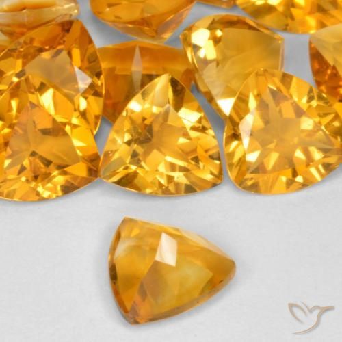 9,17 ctw natürlicher Tiefes Orange-Gold Citrin, Trillion, VVS-VS