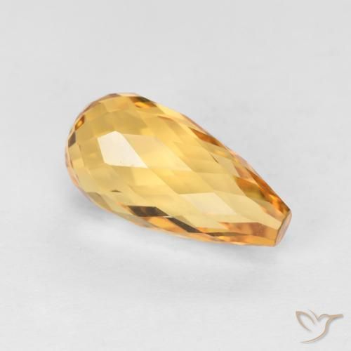 9,17 ctw natürlicher Orange-Gold Citrin, Briolette, VVS-VS