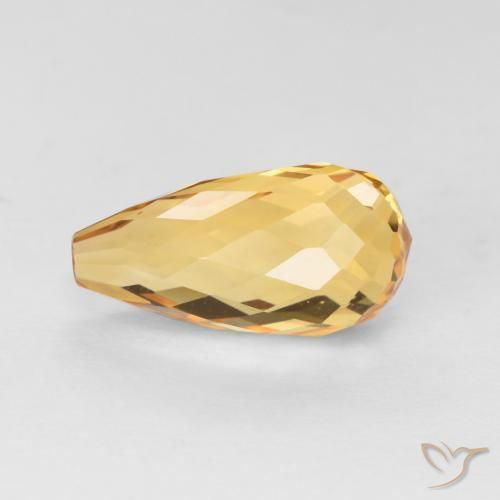9,17 ctw natürlicher Orange-Gold Citrin, Briolette, VVS-VS