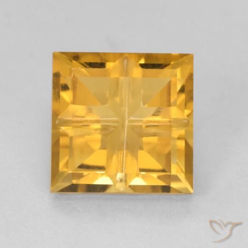 1.67ct Natürlicher Dunkelgolden Citrin, Quadrat, VS