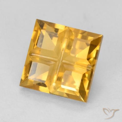 9,17 ctw natürlicher Dunkelgolden Citrin, Quadrat, VS