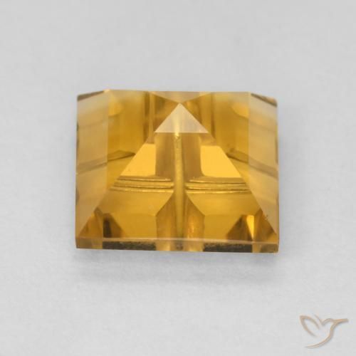 9,17 ctw natürlicher Dunkelgolden Citrin, Quadrat, VS