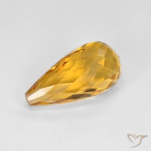 4.40ct Natürlicher Orange-Gold Citrin, Briolette, VVS-VS
