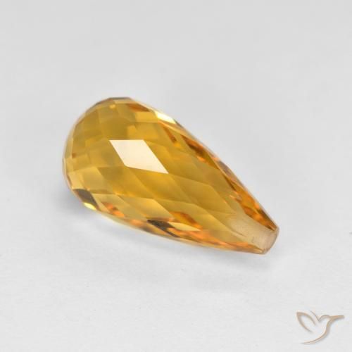 9,17 ctw natürlicher Orange-Gold Citrin, Briolette, VVS-VS