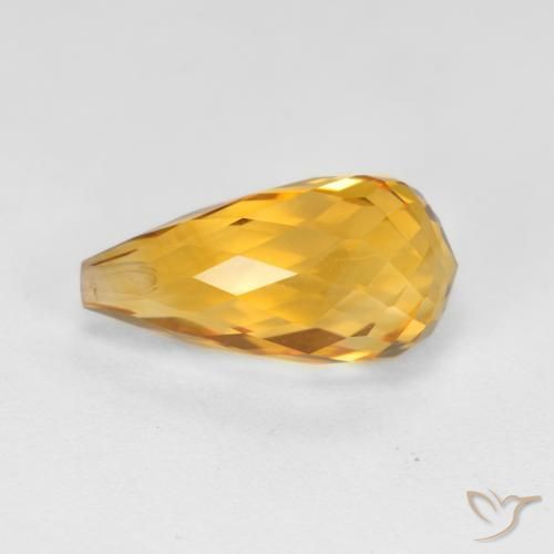9,17 ctw natürlicher Orange-Gold Citrin, Briolette, VVS-VS
