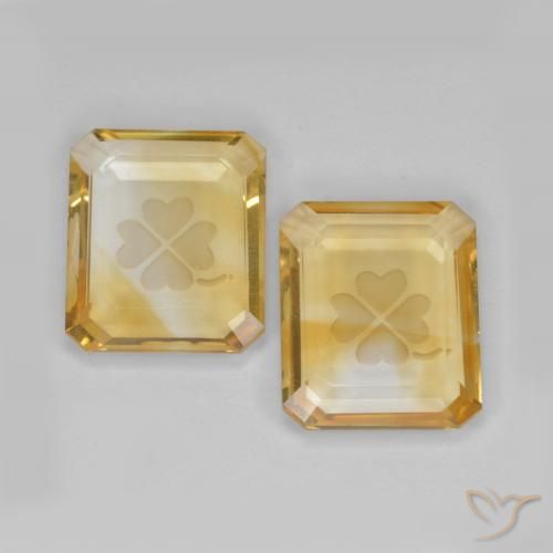 6.86ctw Natürlicher Golden Citrin, Smaragdschliff, VS