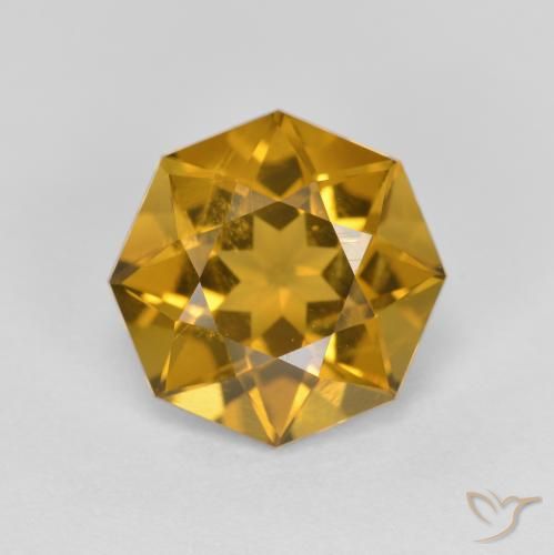 2.78ct Natürlicher bräunlich-gold Citrin, Smaragdschliff, VS