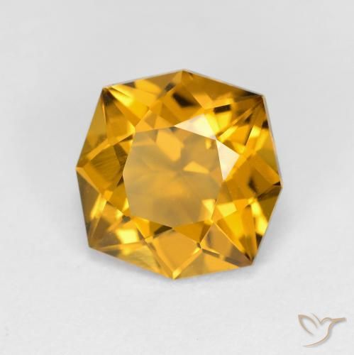 9,17 ctw natürlicher Orange-Gold Citrin, Oktagonschliff, VVS