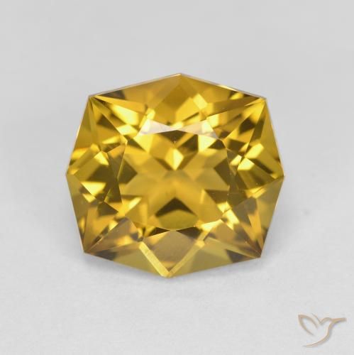 3.20ct Natürlicher Mittelgold Citrin, Smaragdschliff, VVS