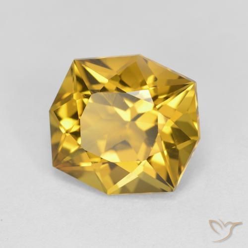 9,17 ctw natürlicher Mittelgold Citrin, Oktagonschliff, VVS