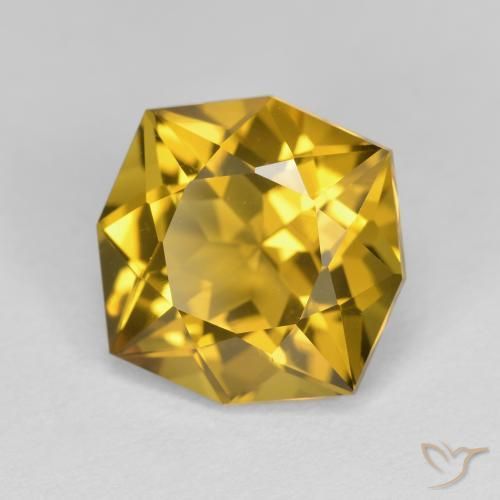 9,17 ctw natürlicher gold-orange Citrin, Oktagonschliff, VVS
