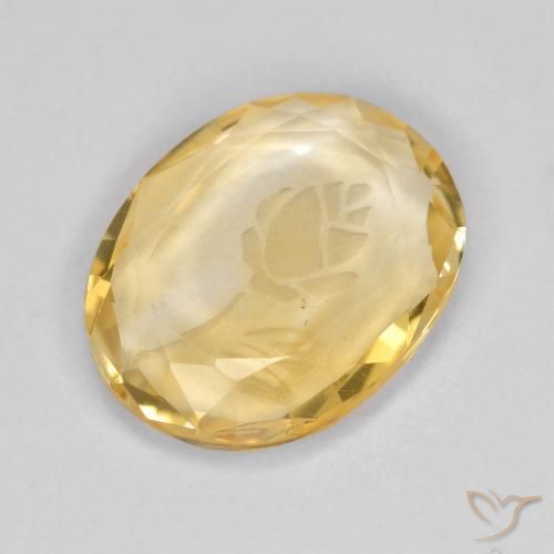 9,17 ctw natürlicher hellgolden Citrin, Oval, Transparent