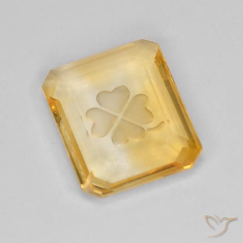 3.40ct Natürlicher Golden Citrin, Smaragdschliff, Transparent
