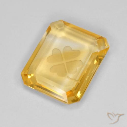 9,17 ctw natürlicher Helles Gold Citrin, Oktagonschliff, Transparent