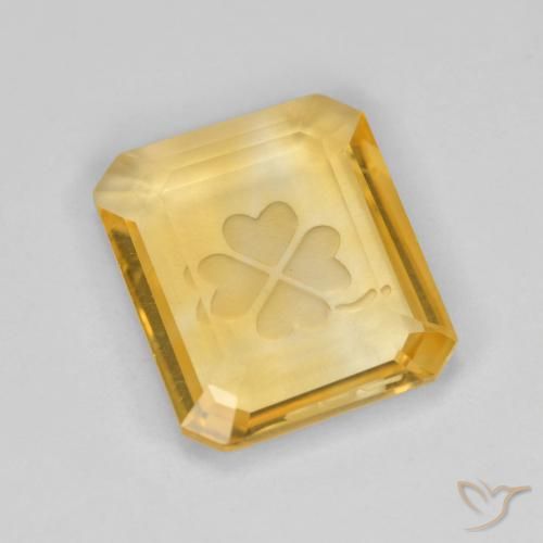 3.42ct Natürlicher Mittleres Gold Citrin, Smaragdschliff, Transparent