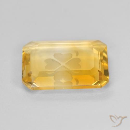 9,17 ctw natürlicher Mittleres Gold Citrin, Oktagonschliff, Transparent