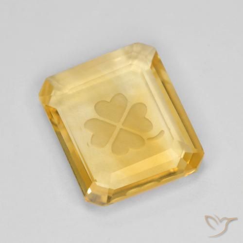 3.45ct Natürlicher Mittleres Gold Citrin, Smaragdschliff, Transparent