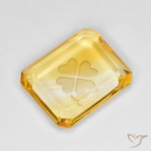9,17 ctw natürlicher Mittelgold Citrin, Oktagonschliff, Transparent